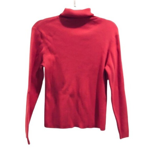 Women's XL Top Moda International Turtleneck Long Sleeve Ribbed Pink - Picture 2 of 5